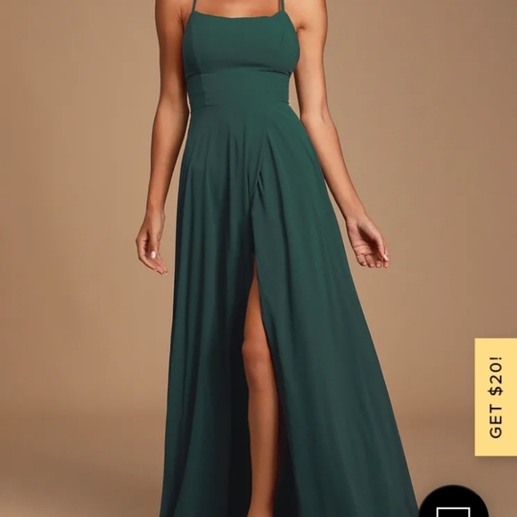 Lulus Dresses & Skirts - Lulu's Romance Forest Green Backless Maxi Dress